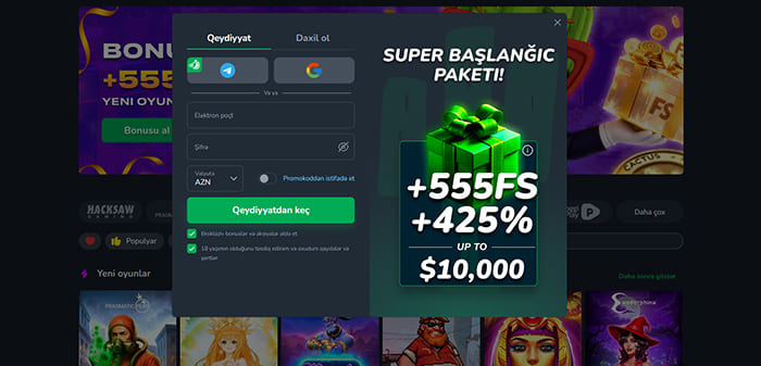 Cactus Casino-da qeydiyyat